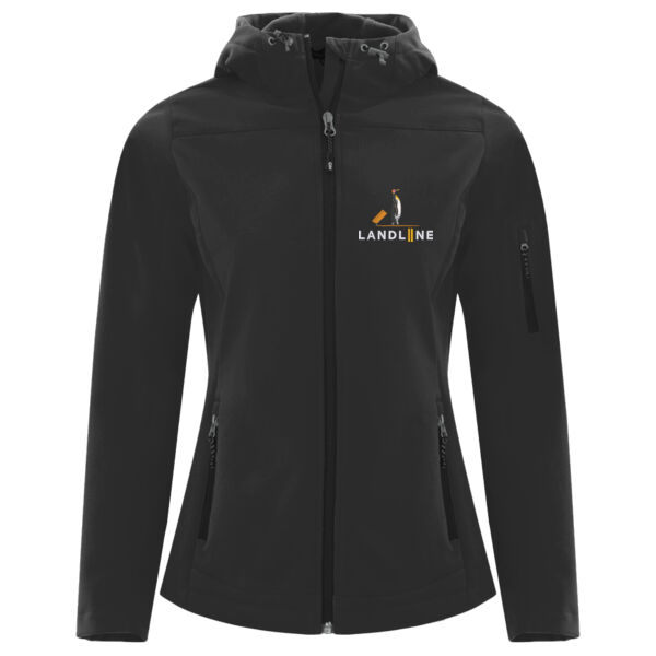 Embroidered Ladies Hooded Soft Shell Jacket Thumbnail